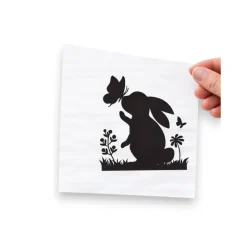 Bügelbild für Ostern - Frühlings Deko mit Blumen, Schmetterling und Osterhasen