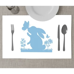 Bügelbild für Ostern - Frühlings Deko mit Blumen, Schmetterling und Osterhasen