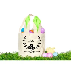 Bügelbild Frohe Ostern - Frühling / Bügelbilder Hase Ostermotiv/ Blumenranke