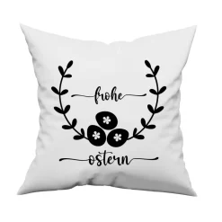 Bügelbild Frohe Ostern - Frühling / Bügelbilder Hase Ostermotiv/ Blumenranke