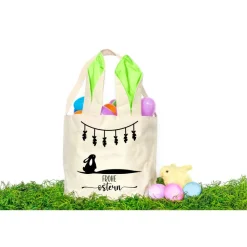 Bügelbild Frohe Ostern - mit Häschen / Osterhase / Bügelbilder Hase Ostermotiv/ Möhren - Osterei-