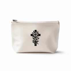 Bügelbild Kreuz  mit Blumen - Applikation zum aufbügeln - Aufbügler - christliches Bügelbild