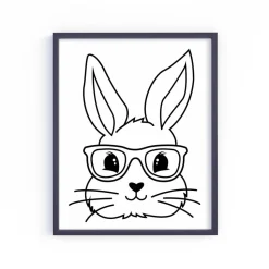 Bügelbild Osterhase in schwarz zum aufbügeln - Personalisierbares Bügelbild