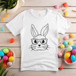 Bügelbild Osterhase in schwarz zum aufbügeln - Personalisierbares Bügelbild