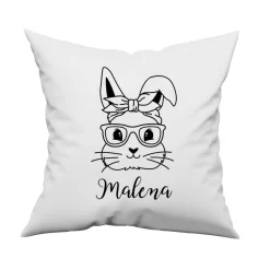 Bügelbild Osterhase Mädchen in schwarz zum aufbügeln - Personalisierbares Bügelbild