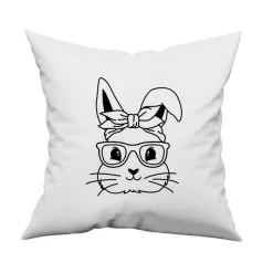 Bügelbild Osterhase Mädchen in schwarz zum aufbügeln - Personalisierbares Bügelbild