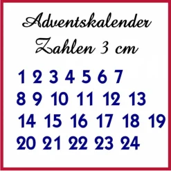 Bügelbild ZAHLEN #7 ADVENTSKALENDER
