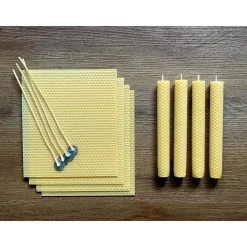Bienenwachskerzen selbst aus Wabenplatten herstellen. DIY-Set für 4 Kerzen, ca. 175 hoch