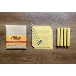Bienenwachskerzen selbst aus Wabenplatten herstellen. DIY-Set für 4 Kerzen, ca. 175 hoch