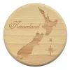 Bierglasdeckel Gravur Neuseeland NZ - detaillierte Gravur in Buche - optional in deutscher und englischer Sprache