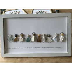 Bild mit Strandstenen, Steinbild, Vielfalt, Liebe, Frieden