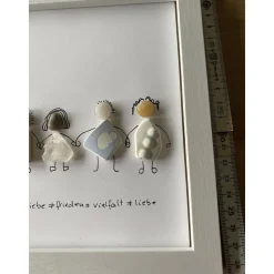 Bild mit Strandstenen, Steinbild, Vielfalt, Liebe, Frieden