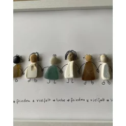 Bild mit Strandstenen, Steinbild, Vielfalt, Liebe, Frieden