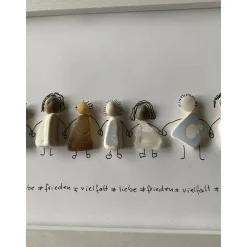 Bild mit Strandstenen, Steinbild, Vielfalt, Liebe, Frieden