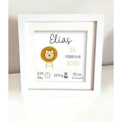 Bild zur Geburt | Geburtstag | Taufe | Bilderrahmen | INDIVIDUALISIERBAR
