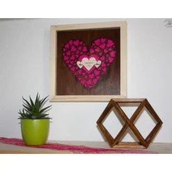 Bilderrahmen "personalisiertes Geldgeschenk zur Hochzeit" aus Fichtenholz, natur