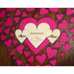 Bilderrahmen "personalisiertes Geldgeschenk zur Hochzeit" aus Fichtenholz, braun