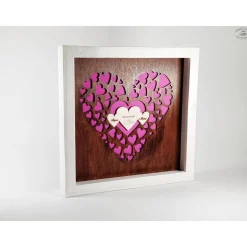 Bilderrahmen "personalisiertes Geldgeschenk zur Hochzeit" aus Fichtenholz, weiß