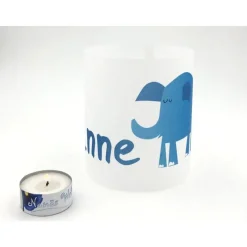 blauer Elefant personalisiertes Licht mit Name Transparentpapier umweltfreundlich
