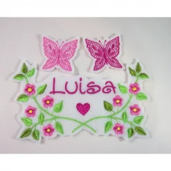 Blumen Applikation mit Namen