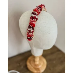 Blumenhaarkranz "Marylou" mit Trockenblumen in rot und weiß für Fotoshootin, Hochzeit, Feste und festliche Tage