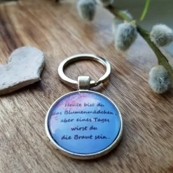 Blumenmädchen Schlüsselanhänger silberfarbe Fassung 25mm