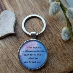 Blumenmädchen Schlüsselanhänger silberfarbe Fassung 25mm