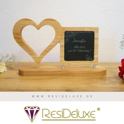 Blumenranken Holzherzen Gravur Hochzeitsgeschenk Geschenk Verlobung Jahrestag Herz Hochzeit Valentinstag Muttertag