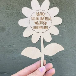 Blumenschild Danke, dass du MIR / UNS beim Wachsen geholfen hast - Abschiedsgeschenk Lehrer/in - Erzieher/in