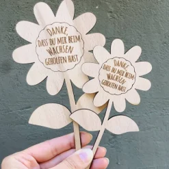 Blumenschild Danke, dass du MIR / UNS beim Wachsen geholfen hast - Abschiedsgeschenk Lehrer/in - Erzieher/in