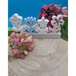 Blumensteckerchen handgemacht – Pastell Deko kombinierbar für Zuhause & Geschenk