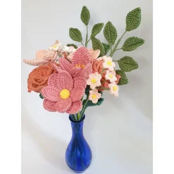 Blumenstrauß gehäkelt | Hochzeitsstrauß Rosa | Geburtstag Geschenkidee Hochzeitstag