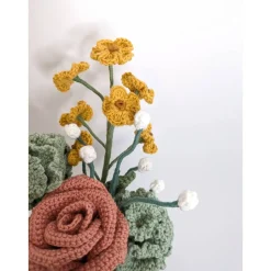 Blumenstrauß gehäkelt Rose | besonderes Geschenk Freunde | Hochzeitsstrauß mal anders