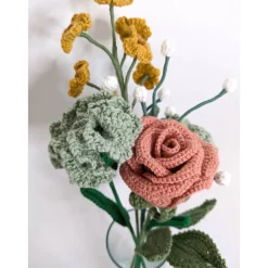 Blumenstrauß gehäkelt Rose | besonderes Geschenk Freunde | Hochzeitsstrauß mal anders