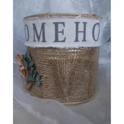 Blumentopf Übertopf Tischeimer Geldgeschenk  Happy Scarecrow HOME Jute beige