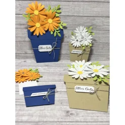 Blumentopfkarte Karten Cards Geburtstag Muttertag etc. Blumen mal anders verschenken, „Happy Birthday“ „Alles Gute“