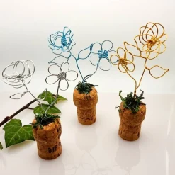 Blumenwiese Weinkorken Sektkorken Upcycling Farbauswahl auch mit Perlchen