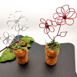 Blumenwiese Weinkorken Sektkorken Upcycling Farbauswahl auch mit Perlchen