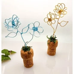 Blumenwiese Weinkorken Sektkorken Upcycling Farbauswahl auch mit Perlchen