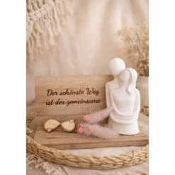Boho Holzaufsteller „Der schönste Weg ist der gemeinsame“ – Geschenk für Paare