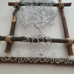Bonsai in klein/ Drahtbaum Wandbild / Lebensbaum Fensterbild/ Geschenkidee/ Baum aus Draht/ Wunsch Anfertigung