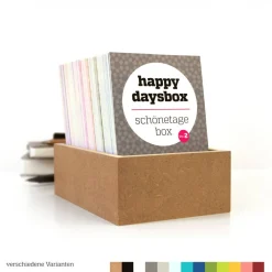 Box zum Sammeln von Erinnerungen – HAPPYDAYSBOX, Kombination aus Kalender und Tagebuch zum Notieren schöner Momente