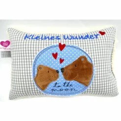 Bär Bärenliebe - to the moon - Namenskissen Taufkissen Kuschelkissen Kindergartenkissen Geburtsgeschenk