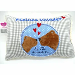 Bär Bärenliebe - to the moon - Namenskissen Taufkissen Kuschelkissen Kindergartenkissen Geburtsgeschenk