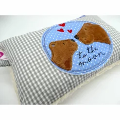 Bär Bärenliebe - to the moon - Namenskissen Taufkissen Kuschelkissen Kindergartenkissen Geburtsgeschenk
