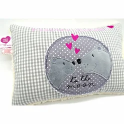 Bär Bärenliebe - to the moon - Namenskissen Taufkissen Kuschelkissen Kindergartenkissen Geburtsgeschenk