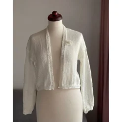 Braut Bolero, Jacke, Stola, Hochzeit, Bolero in Creme !gestrickt!UNIKAT!