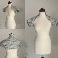 Braut Bolero, Jacke, Stola, Hochzeit, Bolero in grau!gehäkelt!