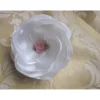 Braut Brosche und Klammer Weiß Rosa Stoffblume "Rosalie" für Hochzeit, Taufe festlich