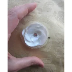 Braut Kopfschmuck Haarblume weiß Haarklammer Organza Strass 